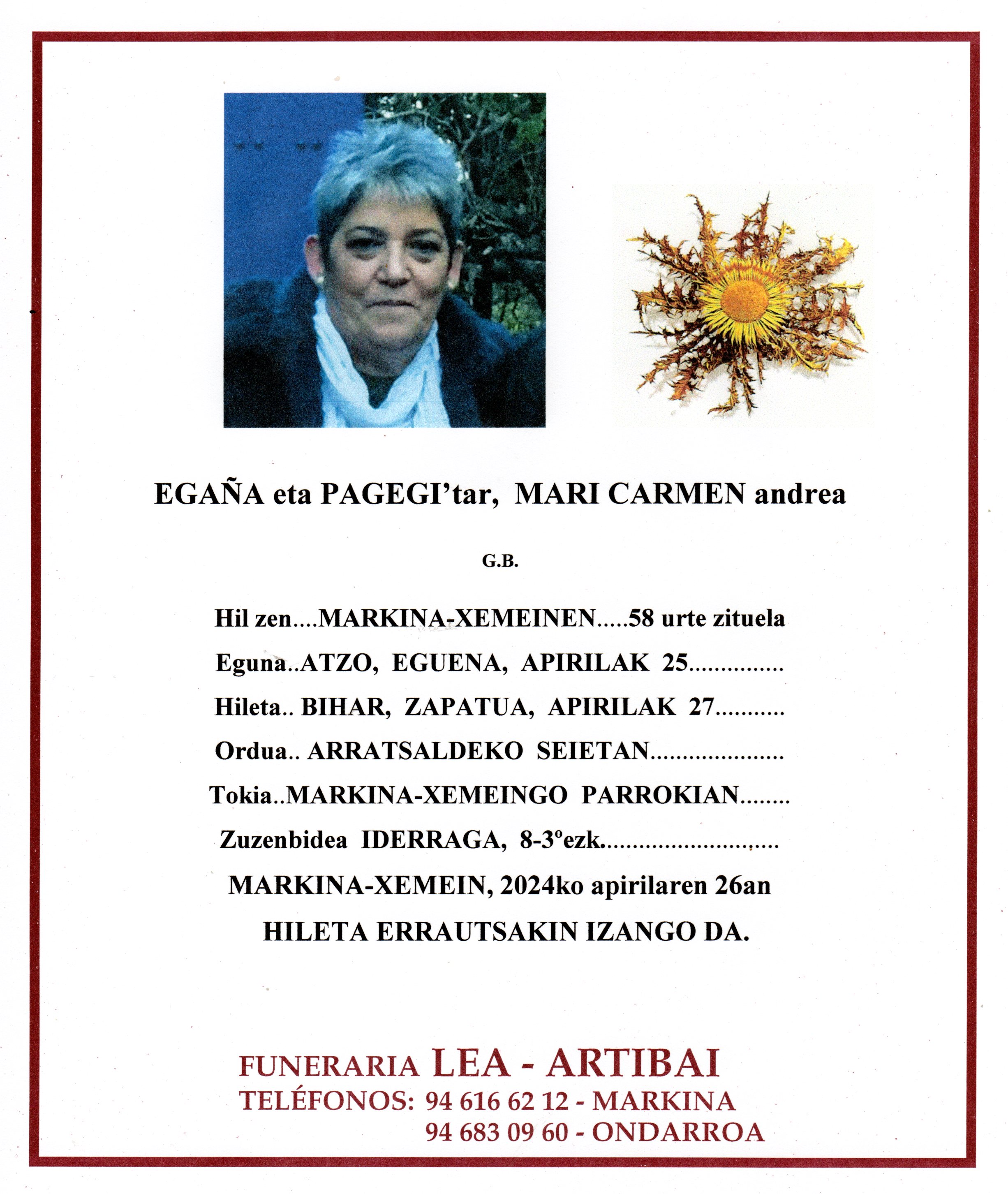 Mari Carmen Egaña Pagegi